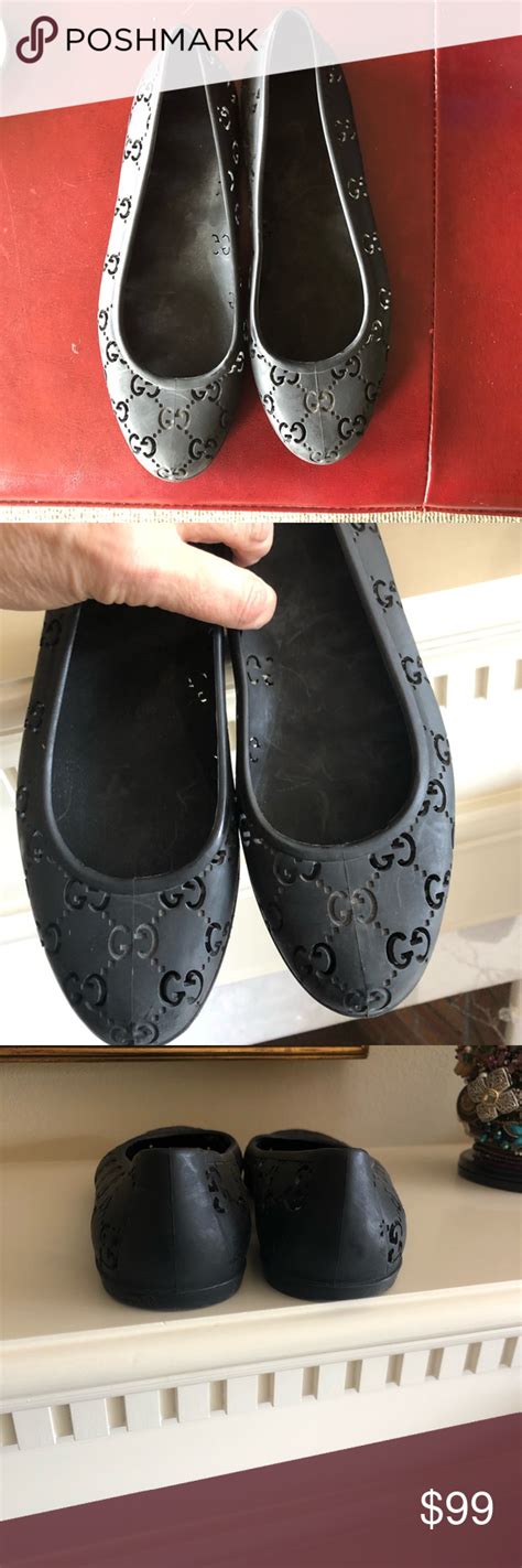 gucci rubber flats|gucci flats with fur.